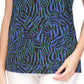 Michael Kors Women's Printed Petal Sleeve Top Blue Size Large