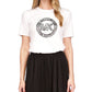 Michael Kors Women's Printed Charm Logo T-Shirt White Size Medium