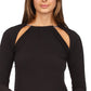 Michael Kors Women's Chain Neck Cut Out Top Black Size Medium