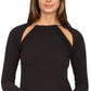 Michael Kors Women's Chain Neck Cut Out Top Black Size Large