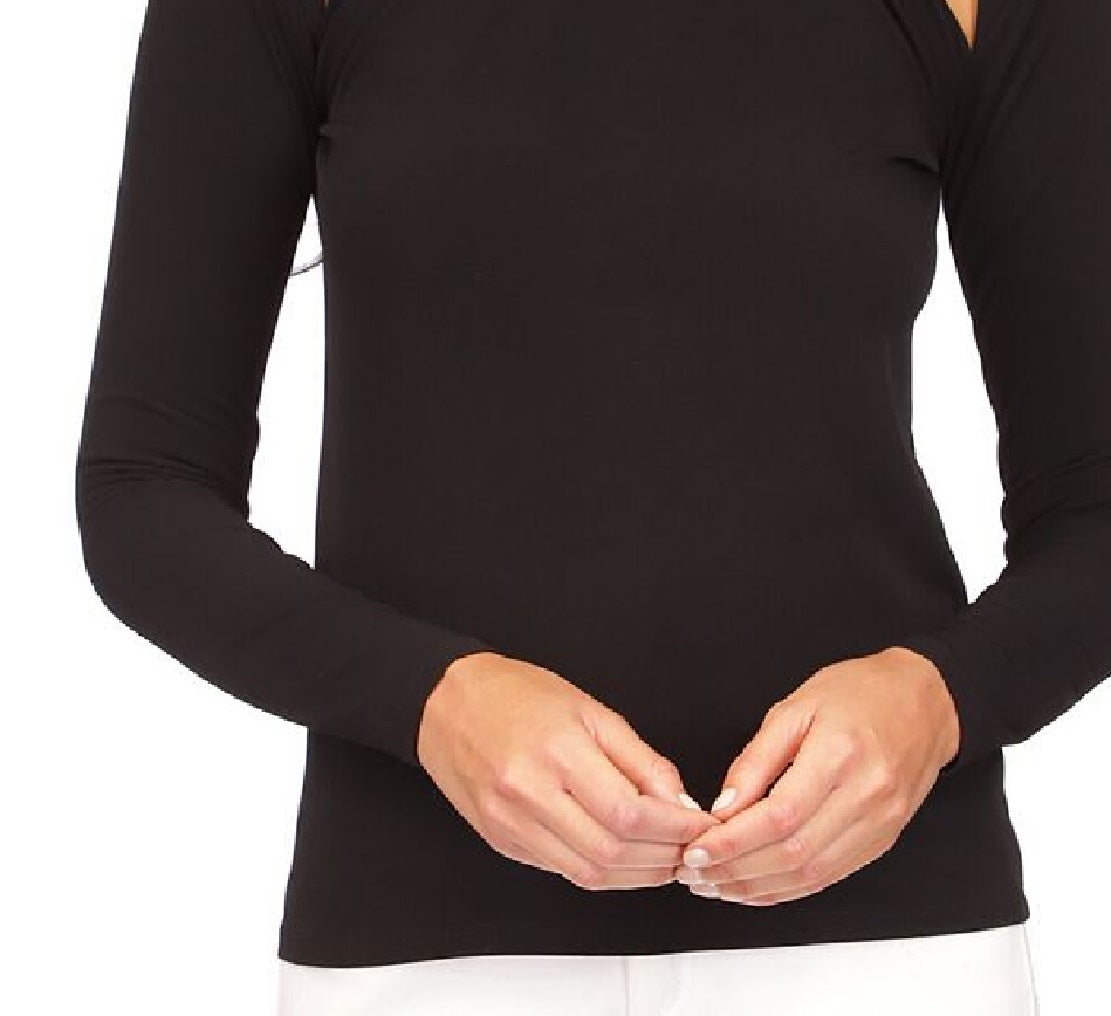 Michael Kors Women's Chain Neck Cut Out Top Black Size X-Large