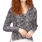 Michael Kors Women's Zebra Drop Hem Sweater Gray Size Medium
