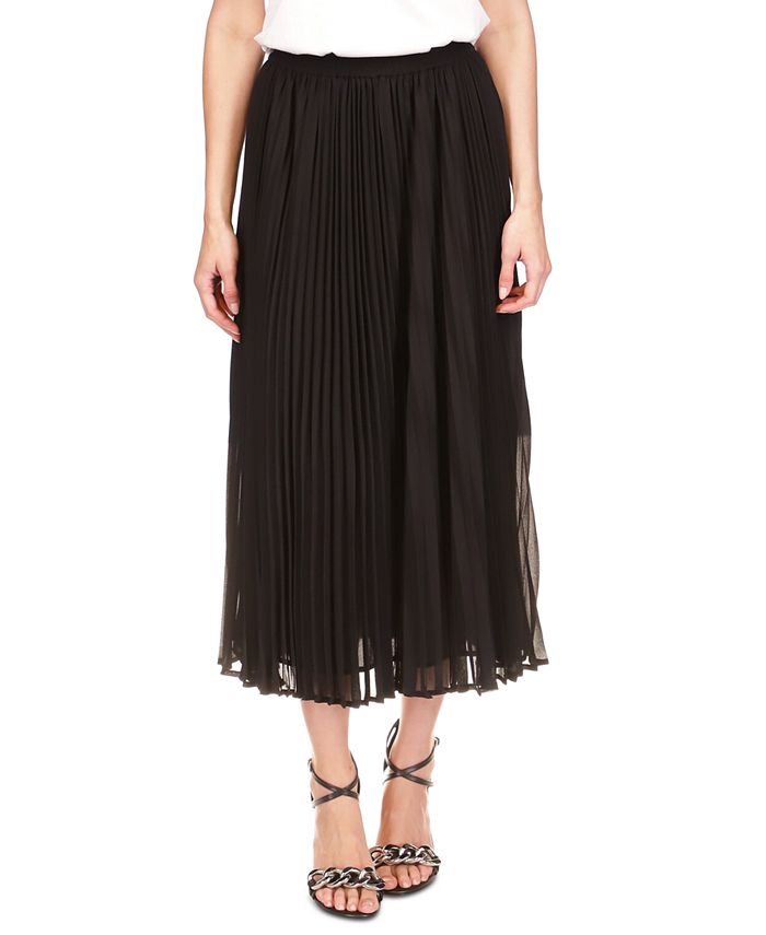 Michael Kors Women's Pleated Midi Skirt Black Size Medium