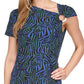 Michael Kors Women's Zebra Print Ring Mini Dress Blue Size Medium