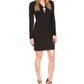 Michael Kors Women's Cut Out Long Sleeve Dress Black Size Large