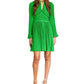 Michael Kors Women's Pleated Keyhole Dress Green Size Large