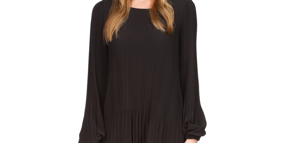 Michael Kors Women's Pleated Mini Dress Black Size Large