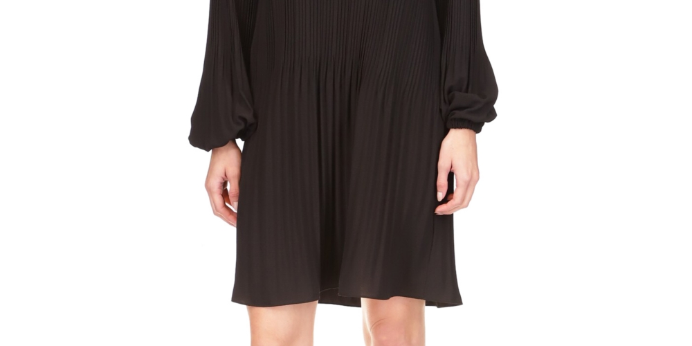 Michael Kors Women's Pleated Mini Dress Black Size Large