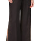 Michael Kors Women's Solid High Slit Pants Black Size Petite Medium