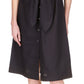 Michael Kors Women's Cotton Tie Waist Shirt Dress Black Size X-Large