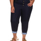 Michael Kors Women's High Rise Crop Skinny Selma Jeans Blue Size 24W