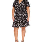Michael Kors Women's Botanical Short Sleeve Wrap Dress Black