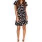 Michael Kors Women's Floral Print Faux Wrap Dress Black Size 3X