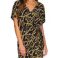 Michael Kors Women's Faux Wrap Tie Waist Dress Blue Size Medium