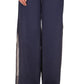 Michael Kors Women's Chain Print High Slit Pull On Pants Blue Size Large