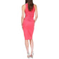 Michael Kors Women's Ruched Sleeveless Midi Dress Pink Size X-Small
