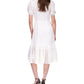 Michael Kors Women's Textured Pinstripe Tie Front Dress White Size Petite Large