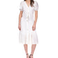 Michael Kors Women's Textured Pinstripe Tie Front Dress White Size Petite Large