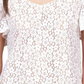 Michael Kors Women's Lace Cold Shoulder Chain Top White Size X-Large