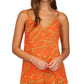 Michael Kors Women's Chain Print Pleated Tank Top Orange Size X-Small