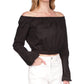Michael Kors Women's Poplin Off The Shoulder Top Black