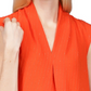 Michael Kors Women's Pinstripe Crepe Pleated Top Orange Size X-Small