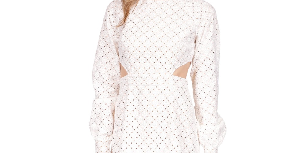 Michael Kors Women's Geo Eyelet Dress White Size 8