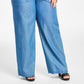 Michael Kors Women's Wide Leg Chambray Pants Blue Size 3X