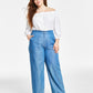 Michael Kors Women's Wide Leg Chambray Pants Blue Size 3X