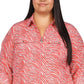 Michael Kors Women's Zebra Print Shirt Pink Size 3X