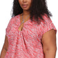 Michael Kors Women's Zebra Print Chain Trim Top Pink Size 3X