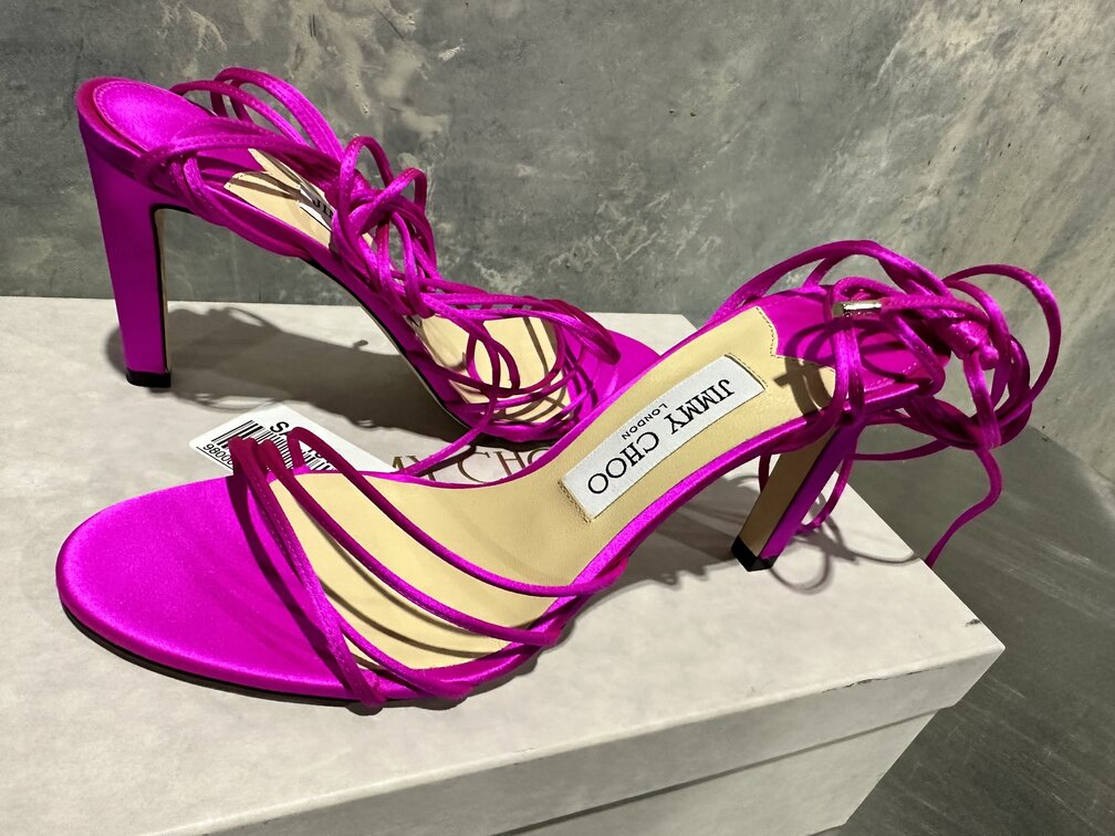 Jimmy Choo Women's Strappy High Heel Sandals Pink Size 8