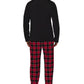 Cuddl Duds Men's Cozy Lodge 2 Pc Sweatshirt & Plaid Pajama Pants Set Red Size Medium