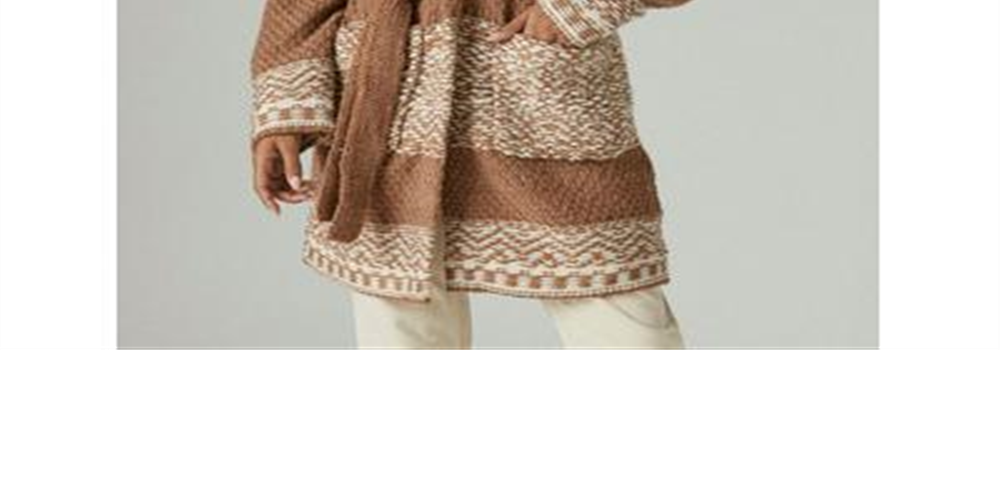 Lucky Brand Women's Fair Isle Sweater Coatigan Brown Size XL