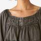 Lucky Brand Women's Tiered Cotton Top Black Size X-Large