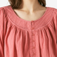 Lucky Brand Women's Embroidered Button Front Cotton Peasant Blouse Pink Size XX-Large