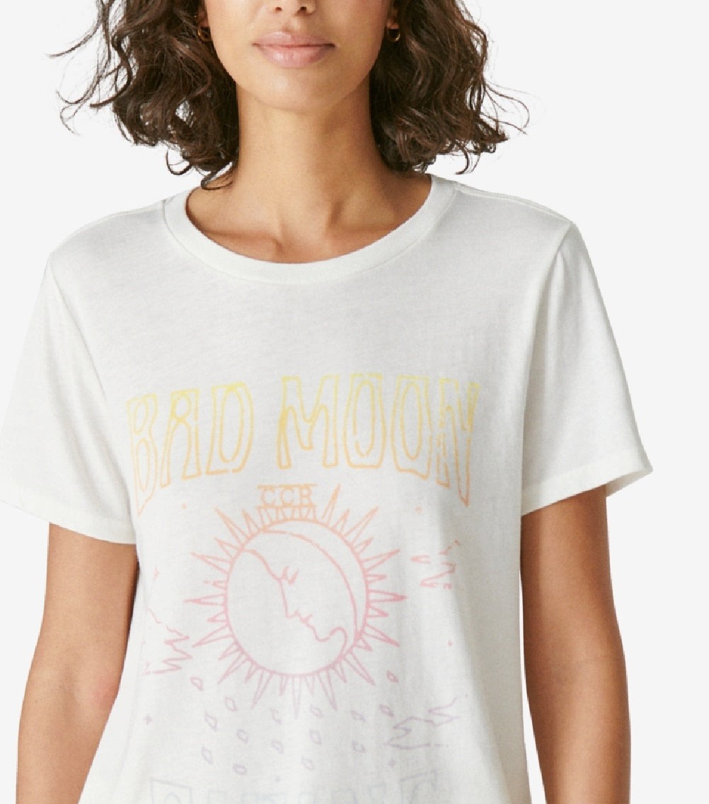 Lucky Brand Women's Bad Moon Rising Graphic Tee White Size Medium