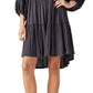 Lucky Brand Women's Tiered Bracelet Sleeve Tunic Dress Black Size Medium