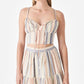 Lucky Brand Women's Matchback Stripe Corset Camisole Brown Size Large