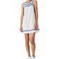 Lucky Brand Women's Embroidered Cotton & Linen Shift Minidress White Size X-Small