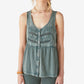Lucky Brand Women's Pintuck Cotton Tank Top Green Size Large