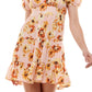 Almost Famous Junior's Tie Back Peasant Dress Yellow Size Medium