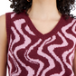 Crave Fame Junior's Retro Printed V neck Sweater Vest Red Size Large