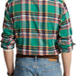 Ralph Lauren Men's Plaid Stretch Performance Flannel Button Up Shirt Green Size X-Large