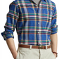 Ralph Lauren Men's Plaid Stretch Performance Flannel Button Up Shirt Blue Size Small