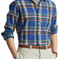 Ralph Lauren Men's Plaid Stretch Performance Flannel Button Up Shirt Blue Size XX-Large