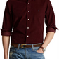 Ralph Lauren Men's Classic Fit Corduroy Button Down Shirt Red Size Medium