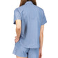 Michael Kors Women's Tie Front Shirt Blue Size Small