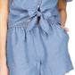 Michael Kors Women's Tie FronT-Shirt Blue Size Large
