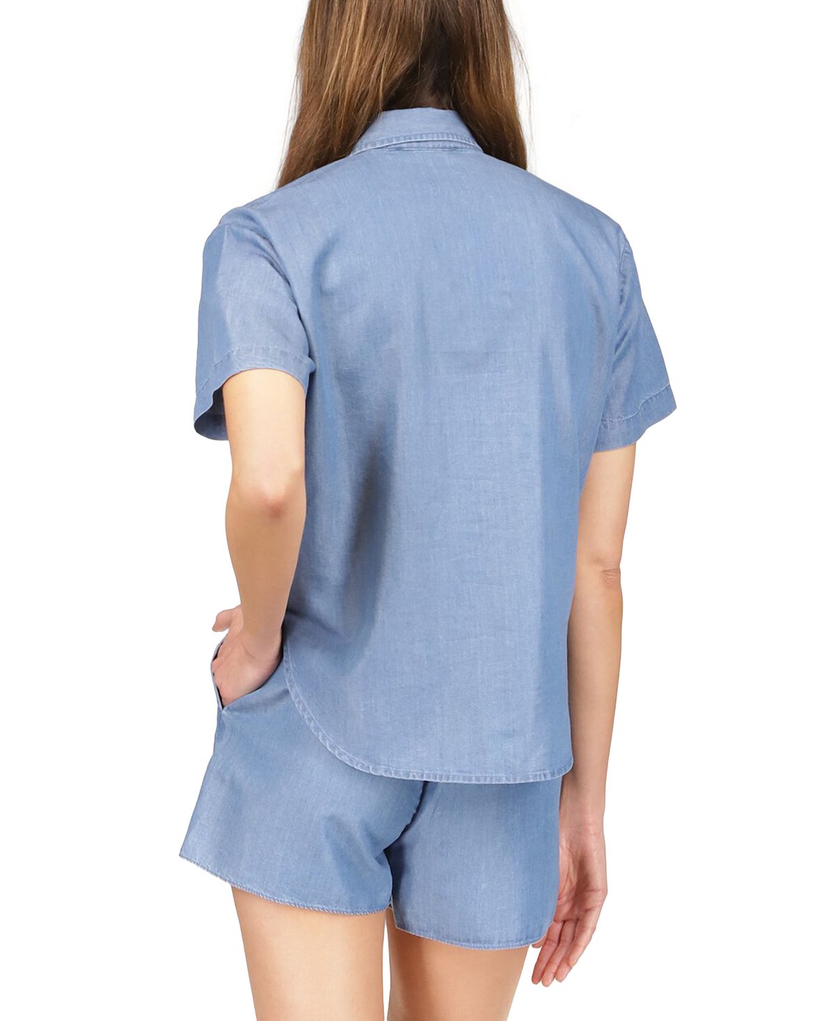 Michael Kors Women's Tie Front Shirt Blue Size X-Large